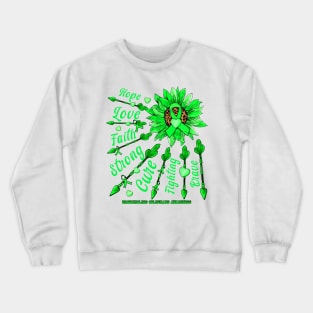 Bronchiolitis Obliterans Awareness - Sunflower leopard faith love fight Crewneck Sweatshirt